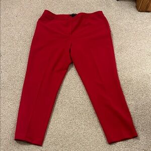 Chic Red Straight Leg Women's Pants